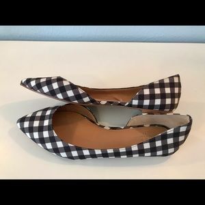 J. Crew black and white gingham flats